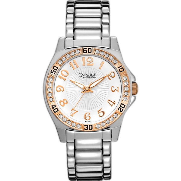 45L127 Caravelle by Bulova Ladies' bracelet watch with silver-white 